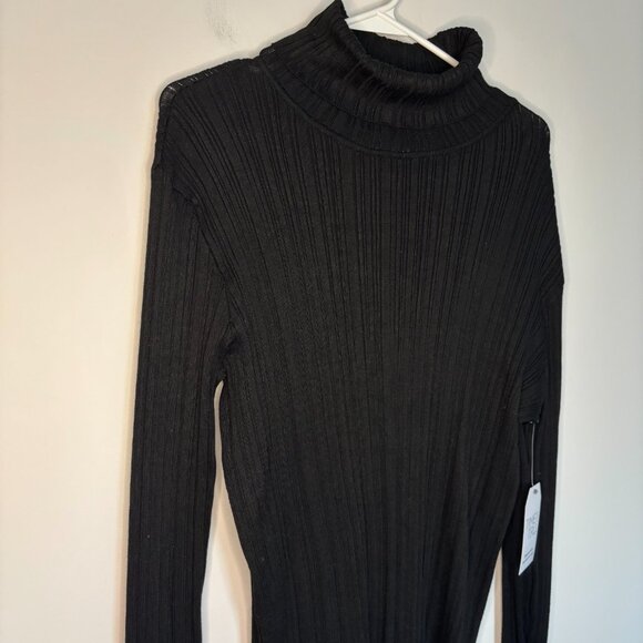 TIME AND TRU NEW Ribbed Turtleneck Womens XL Black Long Sleeve Stretch - Picture 3 of 8